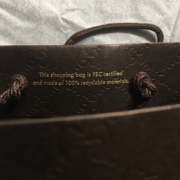 GUCCI Gift/Shopping Bag Paper Small Brown BRAND NEW Gold 9x6.5x3.75 - Picture 5 of 5